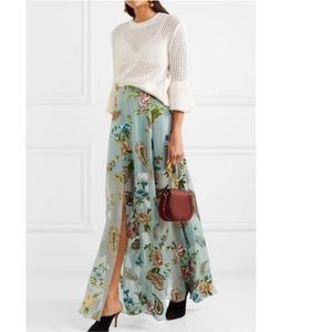 Alice + Olivia Silk Athena Floral Maxi Skirt